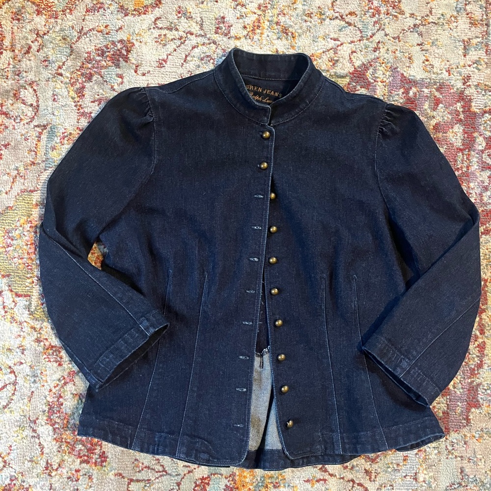 Lauren Ralph Lauren Dark Wash Denim officers style Jacket